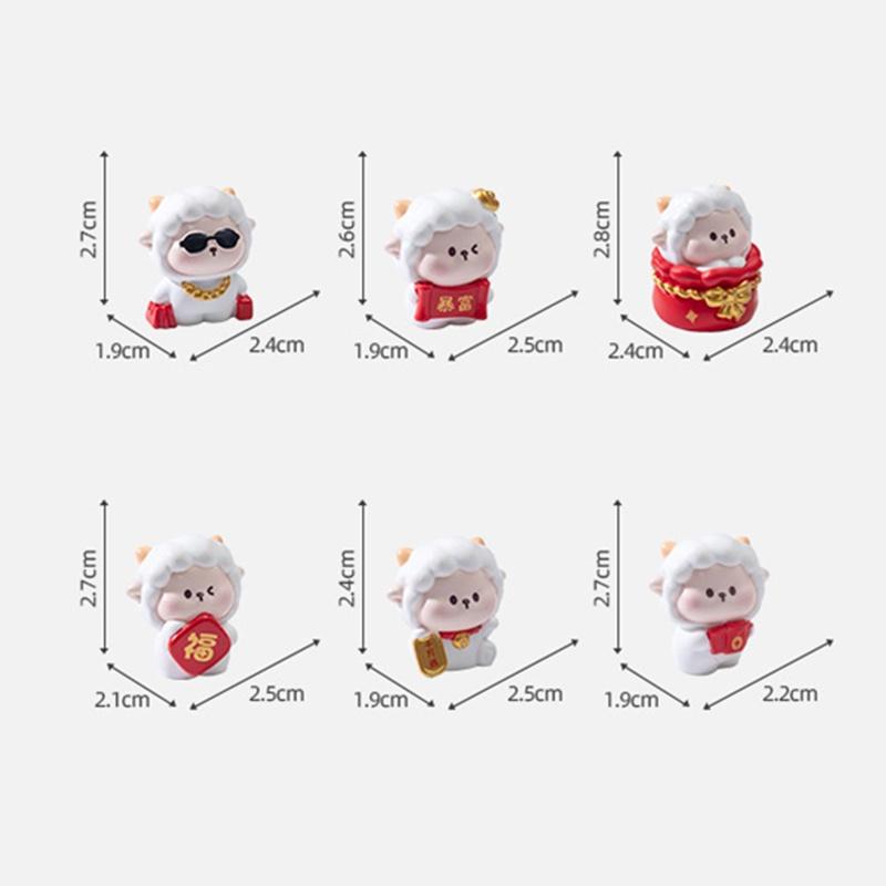 Cute 2027 Year Of The Sheep Resin Figurines With Lucky Design Perfect For Chinese New Year Home Desktop Decor Gifts