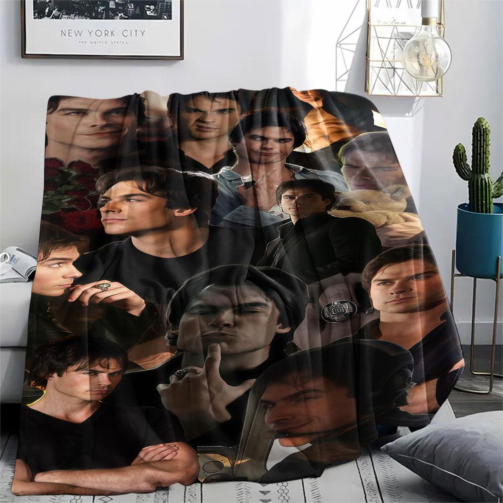 1PC The Vampire Patterned Flannel Blanket Suitable For All Seasons for Home Decor Warmth and Comfort Gifts Holiday Present