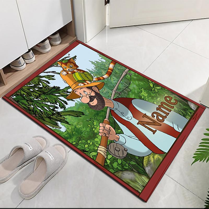 Custom Name Pettson Findus Printed Carpet Rug For Office Chair Living Room Bedroom Kitchen Room Decor Gifts