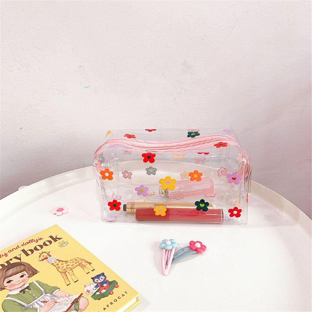 PVC Kosmetikkoffer Transparent Wasserdicht Damen Tasche Federtasche Kosmetiktasche Stiftebox Make-up Tasche