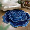 3D Flower Area Rug Absorbent Quick Dry Irregular Plush Floral Floor Mat Washable Non-slip Living Room Bedroom Bathroom Kitchen Decoration Carpet