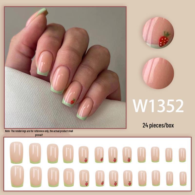 Light Pink Strawberry Rock Candy Texture Removable Nail Art