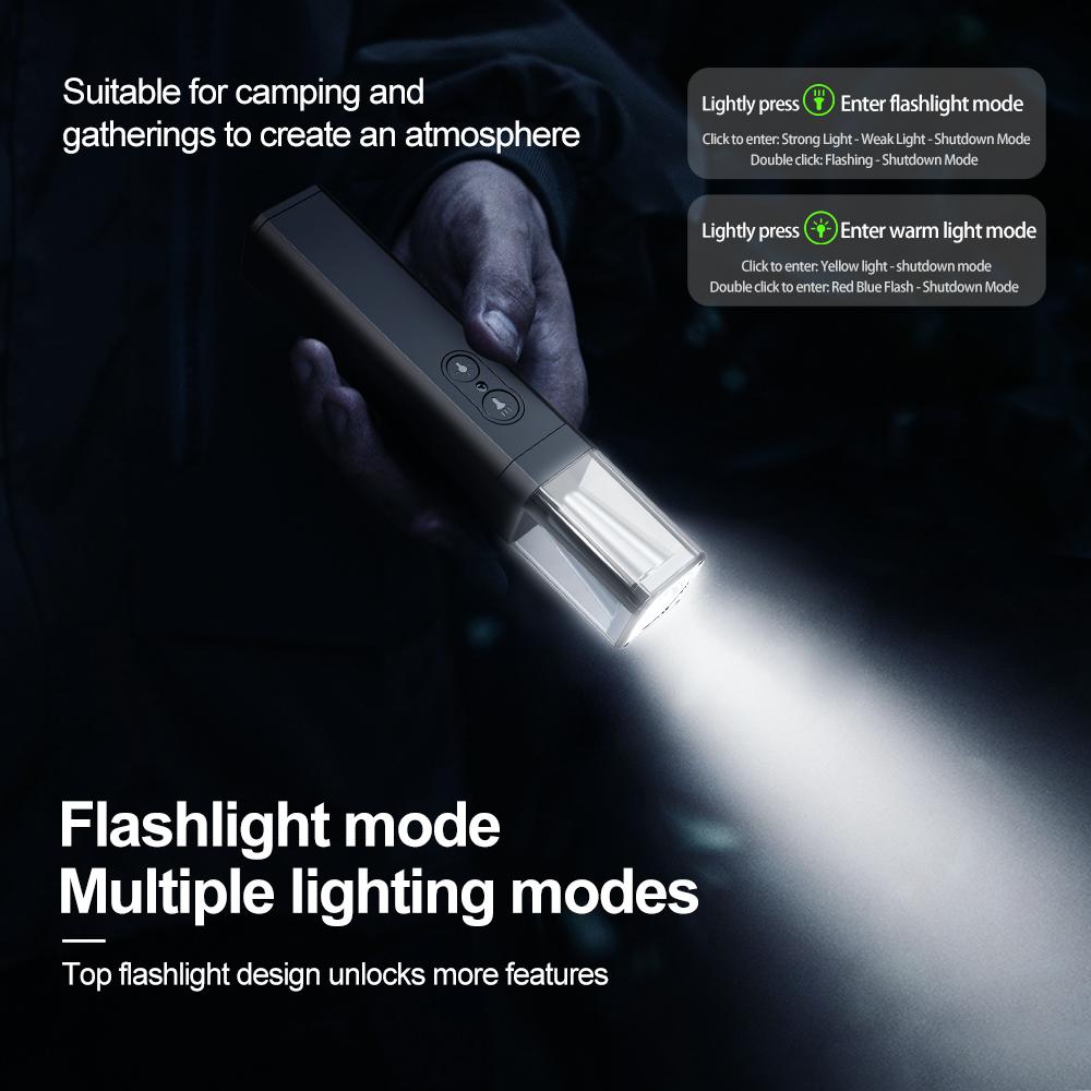 LED Aluminum Alloy Flashlight, 5-Level Adjustable, Portable Camping Light, Magnetic Repair Light with Built-in Lithium Battery