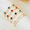 Lucky Five Leaf Flower Charm Anklets for Women Simple Layered Chain Anklet Leg Bracelets Beach Foot Chain Jewelry Accessories