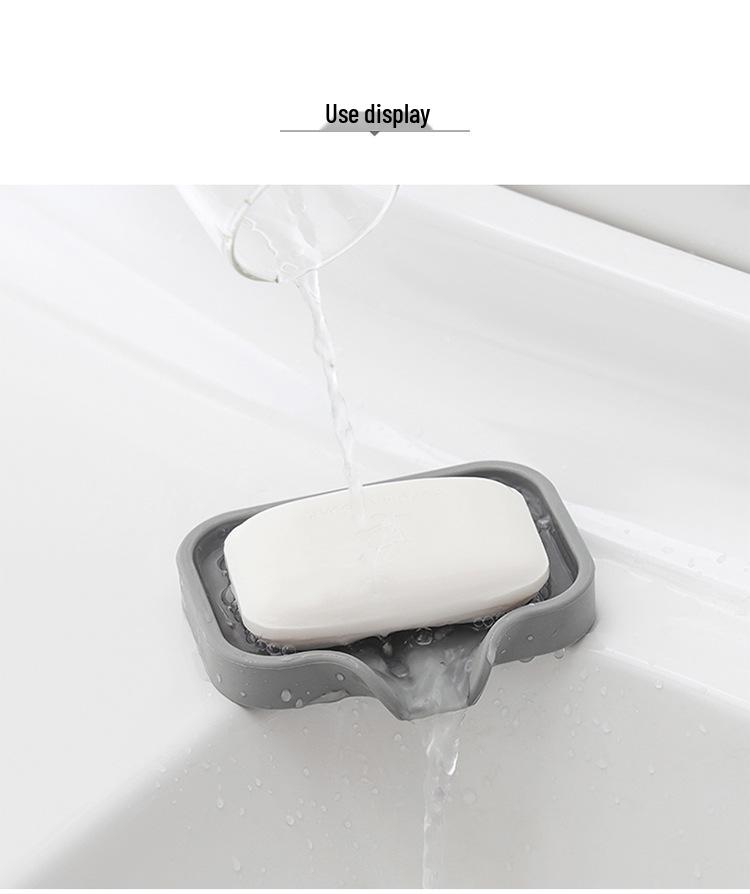 Non-Slip Silicone Soap Dish and Draining Mat for Kitchen & Bathroom