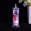 1Pc/2Pcs Eternal Flower Flameless Candles LED Flickering Pillar Candles Valentine's Day Night Light for Wedding Home Decor
