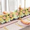 54X23CM Size Artificial Rose Strip Simulation Flowers Strip Flower Design Wedding Scene Decoration Rose Arrangement
