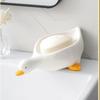 Yellow Duck Shape Soap Dish Cartoon Soap Container Tray  Bathroom Kitchen Sink Organizer