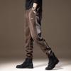 Pantalon de jogging patchwork en velours côtelé style américain pour homme