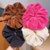 Extra Large Fluffy Towel Scrunchie for Dry Hair - Autumn Winter Plush Hair Tie