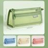 Double Layer Transparent Pencil Case Transparent Stationery Storage Bag Mesh Pen Bag  Students