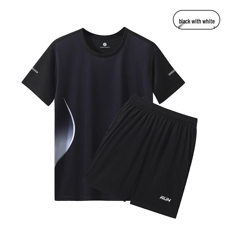 

Унисекс Летний Спортивный Костюм Быстросохнущий: Дышащая свободная футболка и шорты 4XL