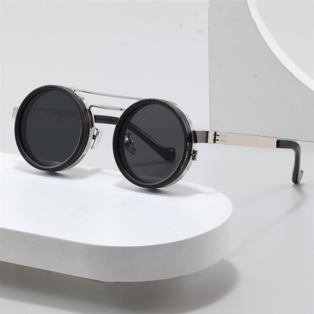 Nd9 Speed Adjustable Dimming Sunglasses Punk Round Men Outdoor Fishing Driving Polarized Glasses Uv400 Protection Filter Eyewear