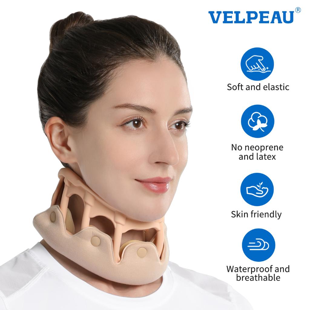 Velpeau Silicone Neck Brace Support Relieves Spine Pressure Improves Posture Breathable Waterproof Cervical Collar