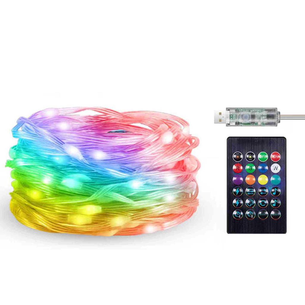 Bluetooth RGB Color-Changing Leather String Lights for Christmas, Outdoor, & Camping