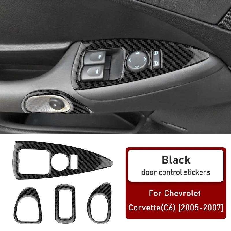 Echte Weiche Kohlefaser für Chevrolet Corvette C6 2005 2006 2007 2008 2009 2010 2011 2012 2013 Türfenster-Knopfpanel Aufkleber