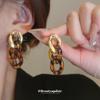 Meillard Leopard Print Jewelry Set: Interlocking Earrings, Necklace, Bracelet, and Ear Studs.