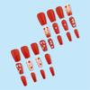 24 Pcs Flowers False Nail Valentines Day Press On Nail New Year Acrylic Nail Glossy Heart Full Cover Stick on Nail