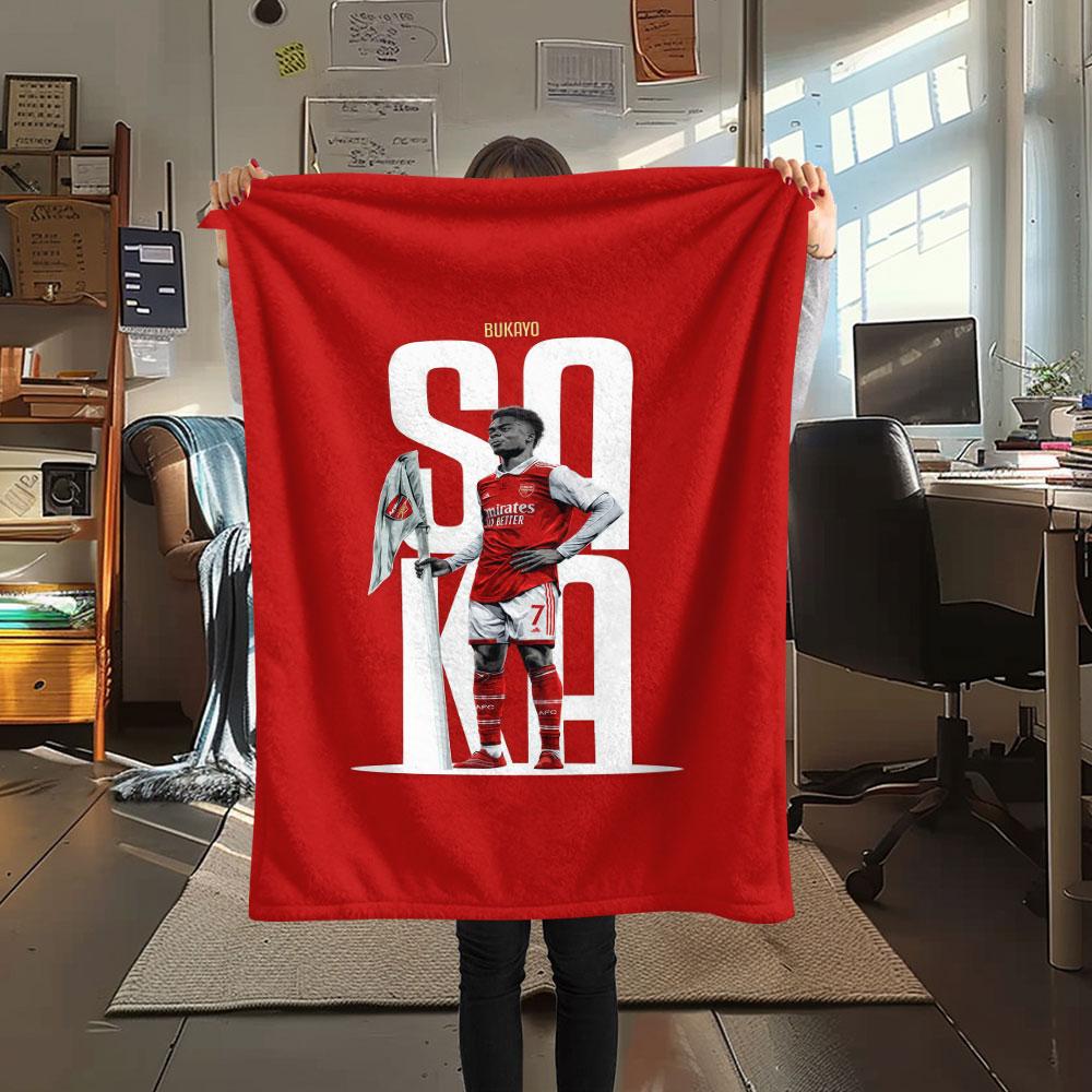Bukayo Saka Fire Blanket, High quality Comfortable for All Seasons, Home Decor, Warmth and Comfort