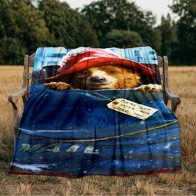 Paddington Adventures Blanket Flannel Throw for Sofa, Indoor, Camping, Living Room, Office, Chair, And Bed Soft Birthday Gift