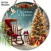 Classic Cardinal Wooden Christmas Sign - Christmas In Heaven Round Sign for Front Door, Wall Hanging Decor - Ideal Christmas Decoration