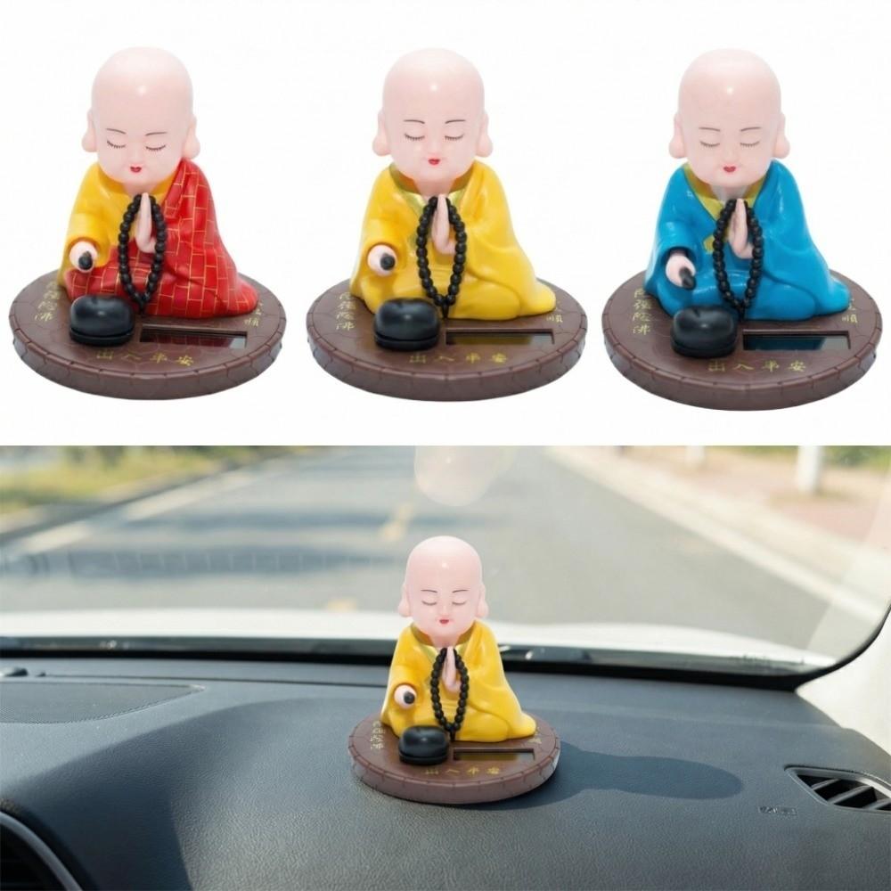 Devout Prayer Solar Nodding Buddha Toys Wealth Coming Buddhist Monk Figurines  Gifts