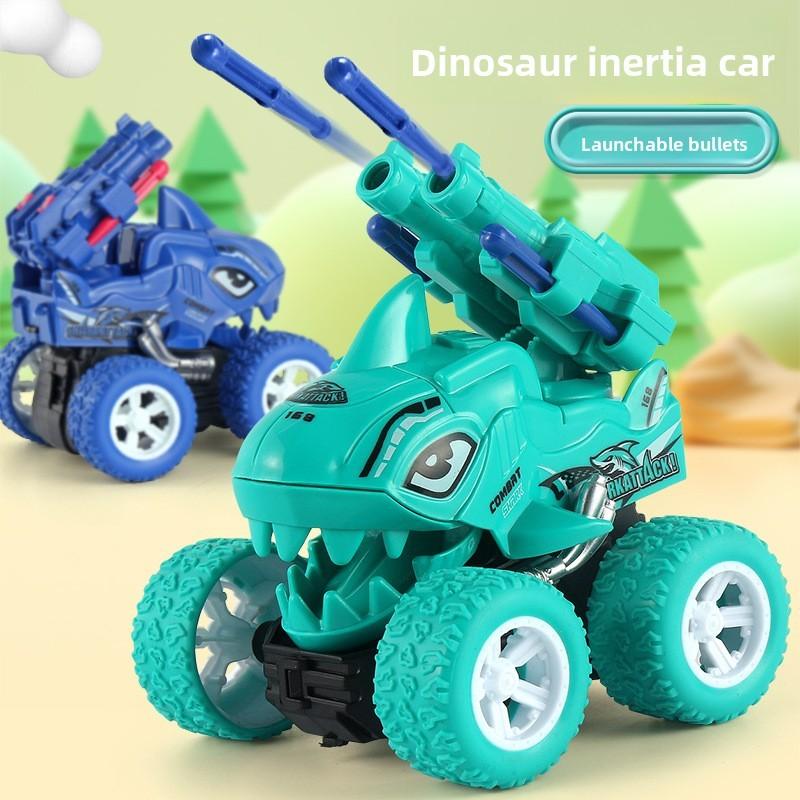 Childrens Dinosaur Inertia Double Launch Toy Car For Sensory And Motor Skills Development