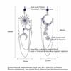 LUOTEEMI Brand New Authentic Crescent Half Moon & Star Dazzling Blue CZ Tassel Chains Drop Earrings for Women Jewellery Bijoux