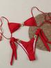 Europe And The United States Popular Solid Color Bikini Two-Piece Swimsuit Strap Halter Sexy Belt Accessories Bikini Swimsuit