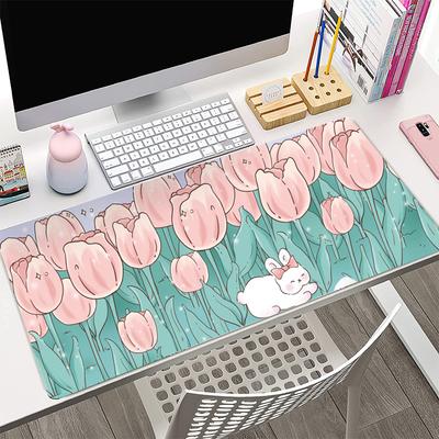 Original Flower Wear-resistant Non-slip Mouse Pad Extra-large Cute Cartoon INS Laptop Keyboard Mat for Office and Study Desk