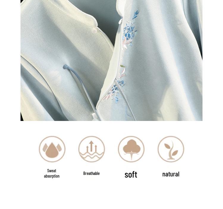 Retro vyšívaný jelenicový top ve stylu Tang a čínský oděv čchong-sam (cheongsam) pro ženy