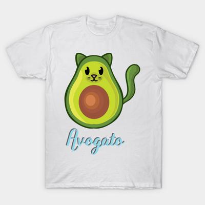 T-Shirt Damen Avogato Avocado Katze Lustige Avocato Harajuku Print Kawaii T-Shirt Sommer Kurzarm Weibliches T-Shirt Top T-Shirt