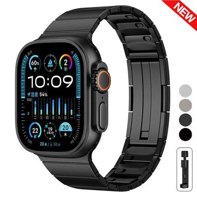 Stainless Steel Band For Apple Watch Ultra 2 49mm 10 46mm 9 8 7 SE 6 Man Strap for iWatch 45mm 41 42 44mm Metal Bracelet Correas