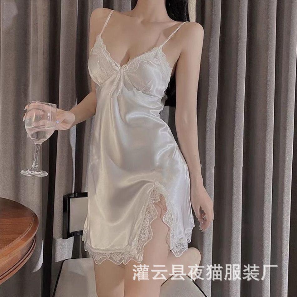 

Sexy underwear, sexy suspender nightgown, pure lace pajamas, women s suspender nightgown, hot temptation Xl [recommended weight 65-75kg ] білий