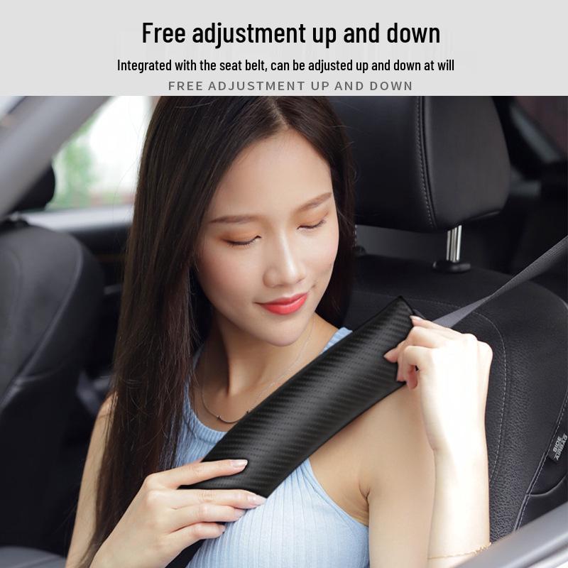 Custom Carbon Fiber Leather Seat Belt Shoulder Pad Cover for Cars