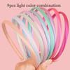 9/27pcs Plastic Satin Headbands Girls Hairbands Fashion Women Non-slip Headband Children Kids DIY Handmade Hair Accessories