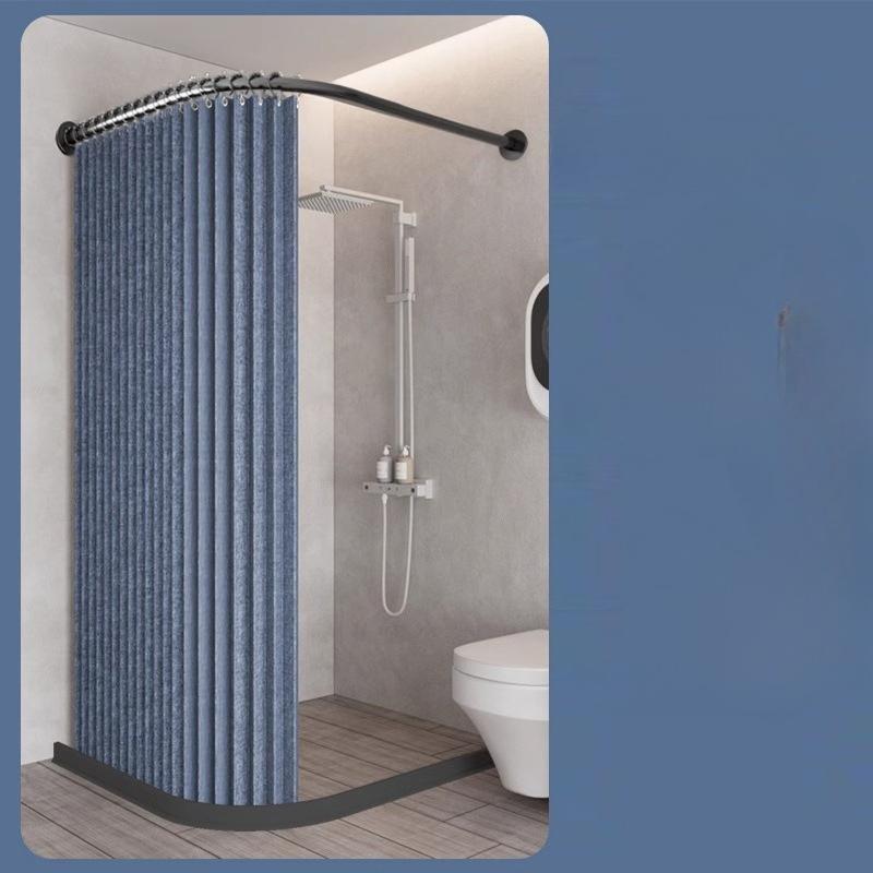 Toilet Non-porous Corner Magnetic Folding Invisible Shower Curtain Waterproof and Mildew-proof Thickened Shower Partition Screen