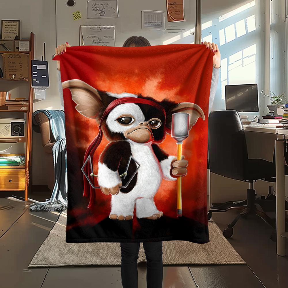 1pz Coperta in Flanella con Stampa Gizmo Gremlins, Alta Qualità per Tutte le Stagioni, Decorazione per la Casa, Calore e Comfort, Perfetta per Regali di Natale