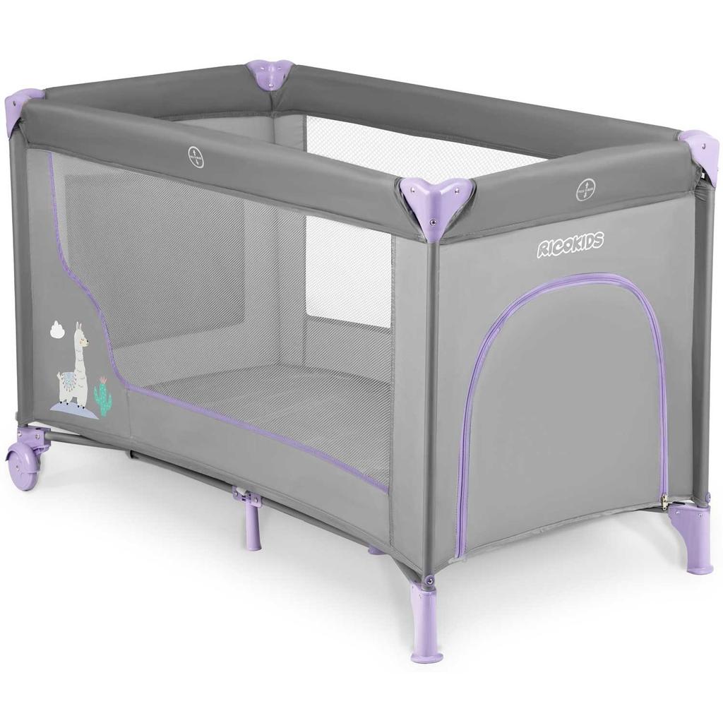 Travel Cot 125 X 65 X 78 Cm Rk-240 Gray-Lavender