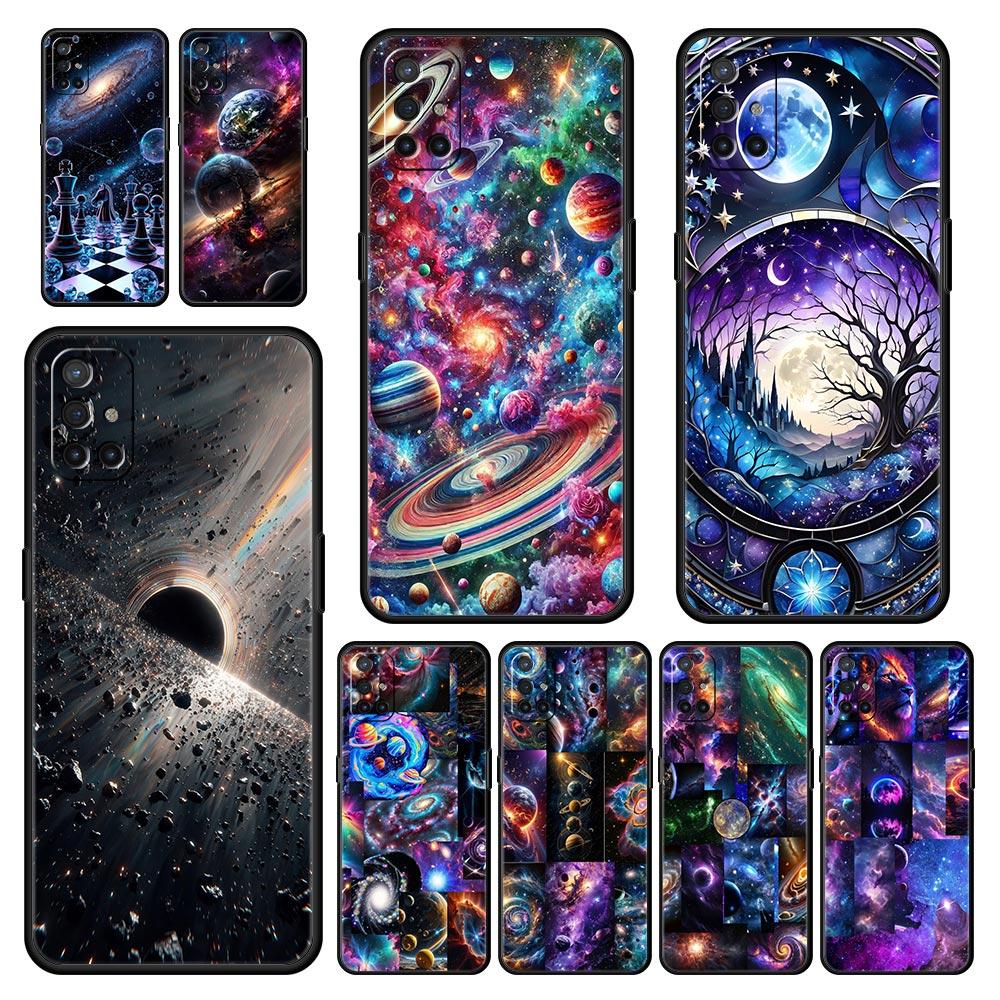 Universe Starry Sky Moon Phone Case For Oneplus 13R 13 12R 11 10T 10R Nord N100 N200 N10 10 9 9R 9RT CE 3 2 Z Pro Soft TPU Cover