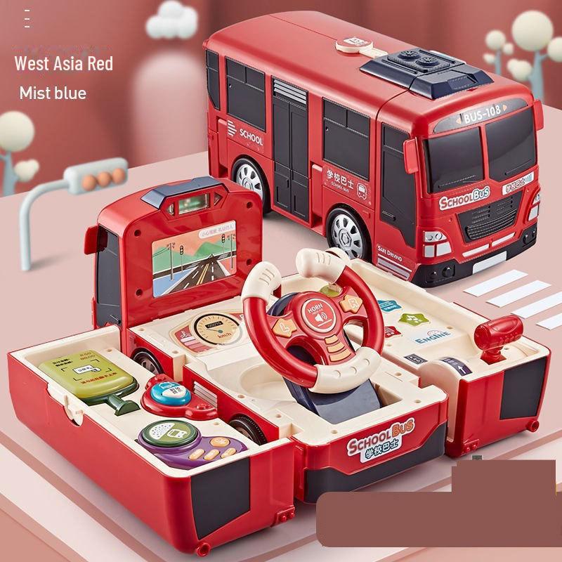 Baolexing 5811 Children's Educational Steering Wheel Toy - Transformable Bus Design for Boys
