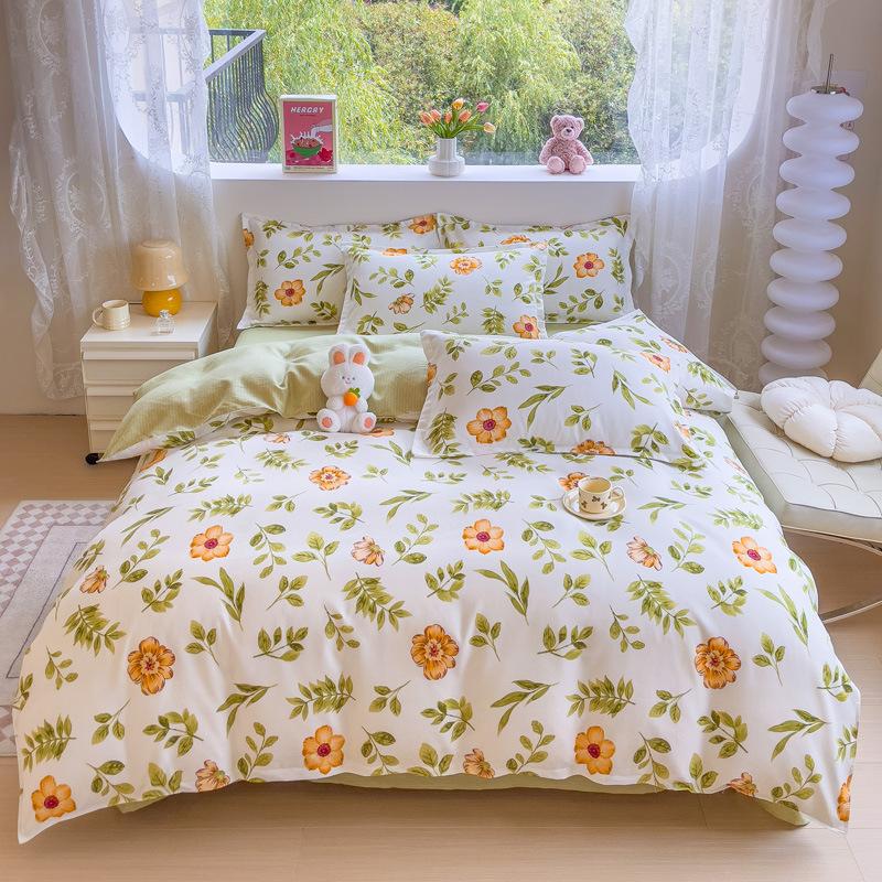 Pure Cotton Thickened and Ground Σετ τεσσάρων τεμαχίων, Βαμβακερό σεντόνι κρεβατοκάμαρας σετ παπλωματοθήκης Σετ τριών τεμαχίων