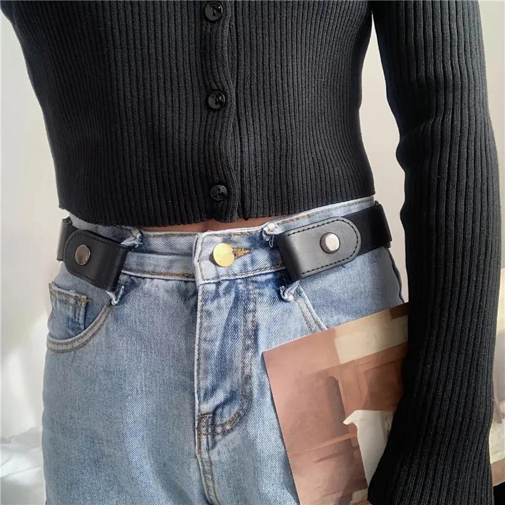 3pcs Fashion Stretchy Waist Belt Pure-Color Wear Resistant Versatile Adjustables Soft Beltfor Women Men Use Jeans Accessory