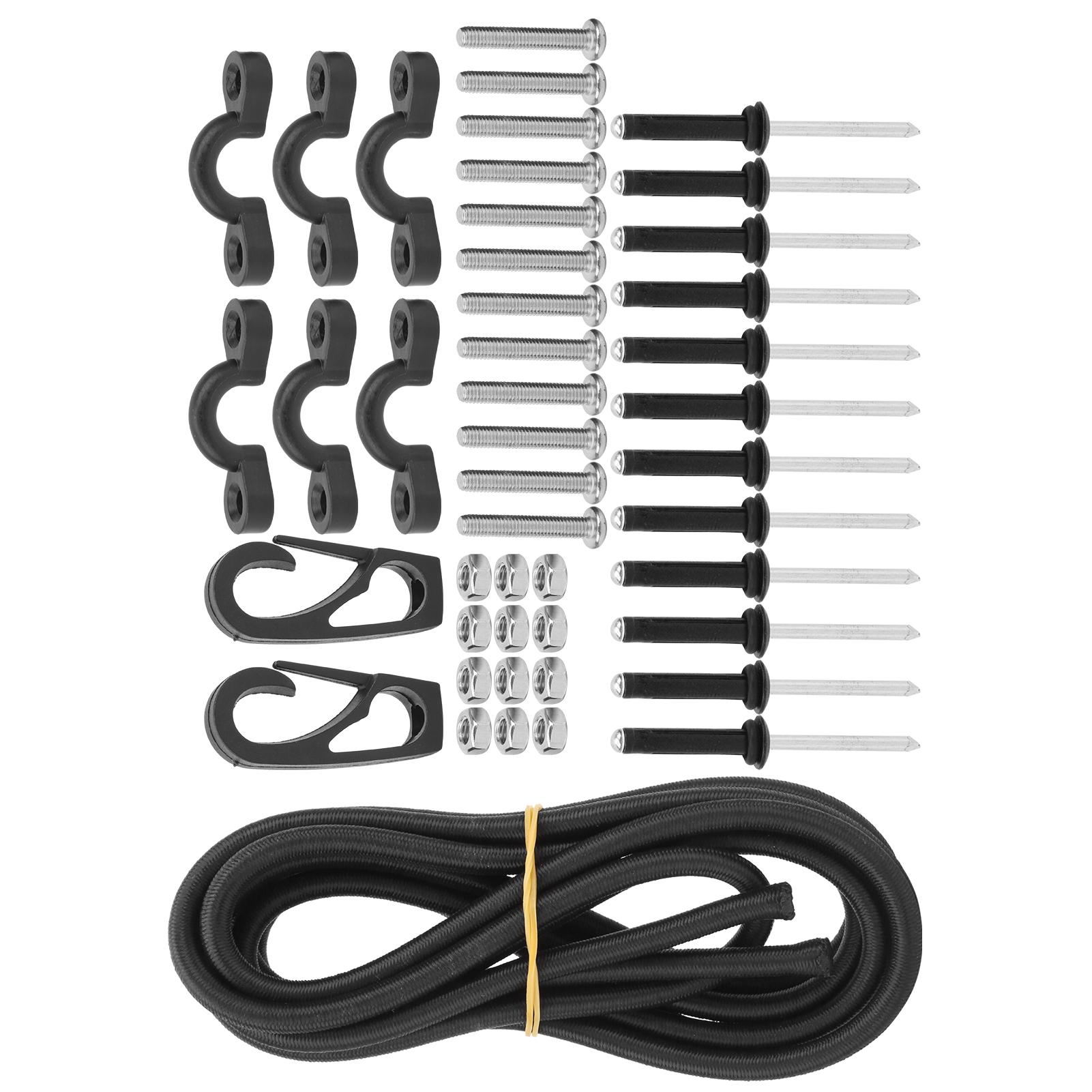 

Kayak Canoe Elastic Rope with Hook Fixed C Shape Buckle Outdoor Fishing Boating Strap Kit