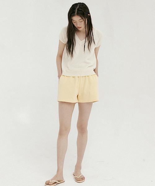 Lingseoul Modal Blended Hanji V-Neck Knit-Ivory