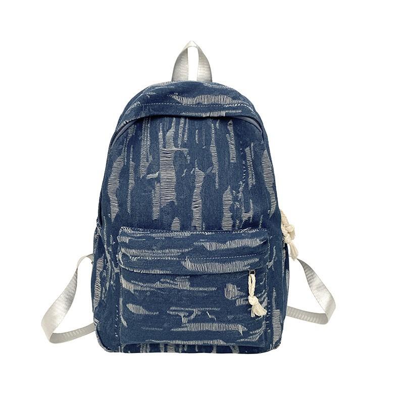 Рюкзак большой емкости Модный простой джинсовый школьный портфель для студентов Японский Мужской Женский Одинаковый Повседневный