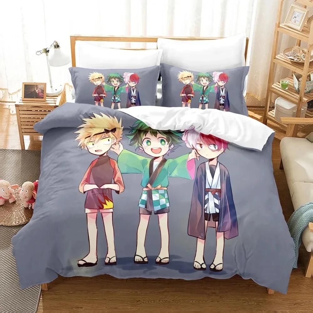 My Hero Academia Bedding Set Japan Anime Comfortable Quilt Cover Single Double Queen Twin Full Size Duvet Cover Teens Bed Linen