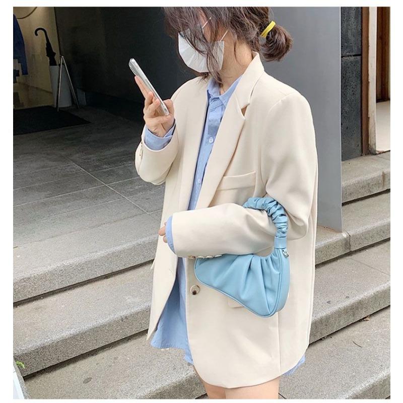 Damen Schicker Schwarzer Blazer Frühling Herbst Lässig Locker Geschnitten Slim Koreanischer Stil Kleine Größe Trendige Jacke