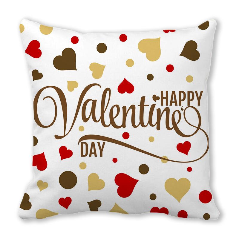 Home Decor Valentine Love Phrases Cushion Cover Decor Pattern Cushion Cover Suitable for Sofa Bedroom Car Pillow Cover