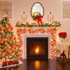 Maple Leaf Light String Halloween Garden Party Room Decoration LED Maple Leaf Light String 6m/40 Lights 3AA Constant Light + Flash (Without Battery)